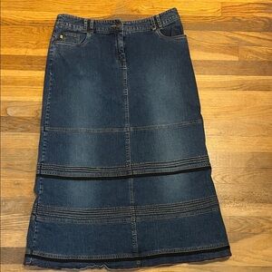 Anthropologie Blue Denim Maxi Skirt Louie